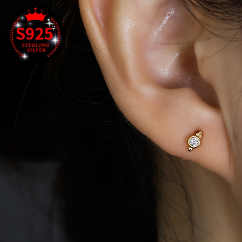 2pcs Women's 925 Silver Ear Studs with Packaging